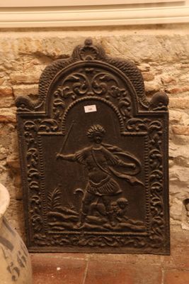 "Hercule et le Lion" Plaque de cheminée en fonte XIX° siècle… - Photo 1