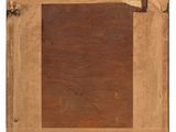 an old picture of a picture of a wooden frame with a label on it