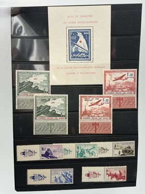 une photo d'une vitrine remplie de timbres