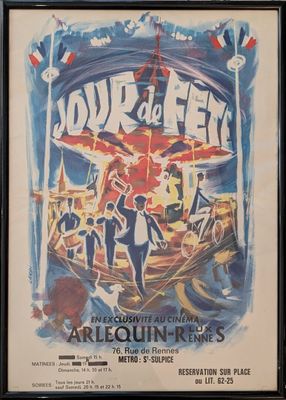 an old movie poster of a man on a boat in the ocean