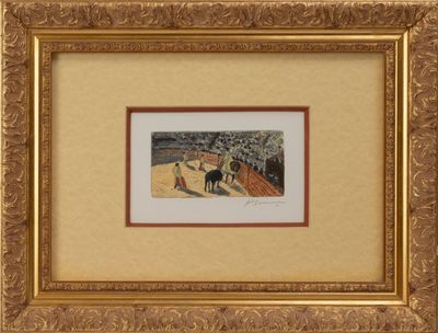 une image d'une photo d'un tableau représentant un homme et un chien