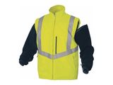 an image of a yellow safety vest with black sleeves