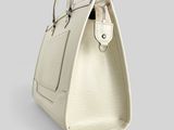 louis vuitton white epi leather handbag with silver hardware
