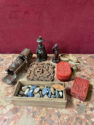 a table with a lot of different items on it