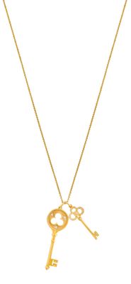 un collier en or orné d'une clé et d'une serrure