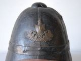 a close up of a helmet on a person ' s head