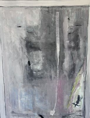 an image of a painting of a cat sitting on a chair in front of a window