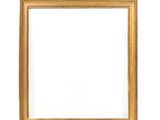 an empty gold frame on a white background