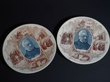 deux assiettes avec l'image d'un homme et d'une femme