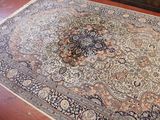 a large oriental rug on the floor in a room