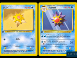 two pokemon cards with different designs on them on a black background