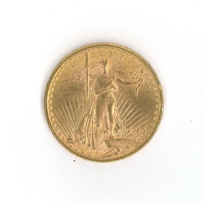 an image of a gold coin on a white surface