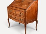 an old wooden desk with drawers and drawers on top of it