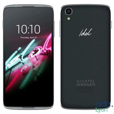 a close up of a cell phone with a neon sign on it