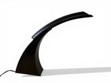 an image of a black curved lamp on a white background