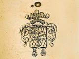 a drawing of a coat of arms with a crown on it