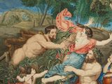 an image of a painting of a group of people in a wooded area