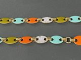 a bracelet that has many different colored beads on it