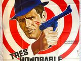 Affiche française du film « The Honorable », représentant un homme coiffé d'un fedora et tenant un pistolet