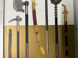 a picture of a book with a bunch of swords on it