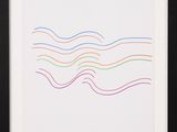 a framed picture of a line drawing of wavy lines on a white background