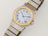 cartier an 18ct gold and stainless automatic calendar wristwatch