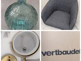 four different pictures of a chair, a mirror, and a chair