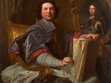 une image représentant un tableau où l'on voit un homme assis devant un miroir