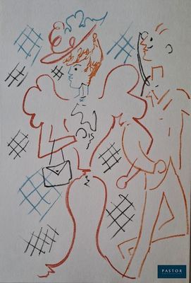 dessin représentant un homme et une femme sur une feuille de papier blanche