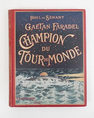 un vieux livre avec l'image d'un bateau en mer