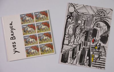 Yves BRAYER (1907-1990) Cheval camarguais Dessin à l'encre e…