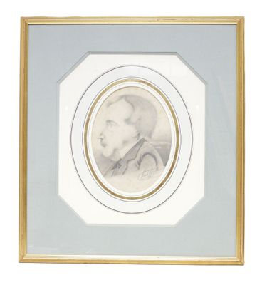 École du XIXe siècle. Portrait d'homme de profil. - Photo 1