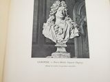an open book with a picture of a bust of a woman on it