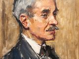 an oil painting of a man in a suit and tie
