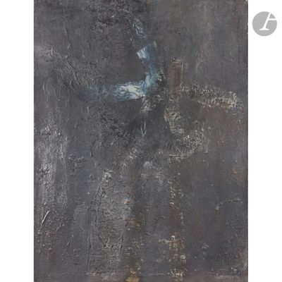 an image of a painting of a cross on a black background