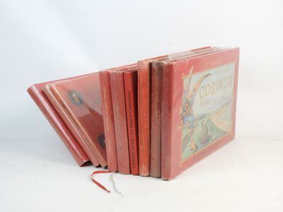 five books that are stacked on top of each other
