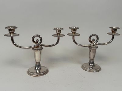 pair of silver plated candlesticks