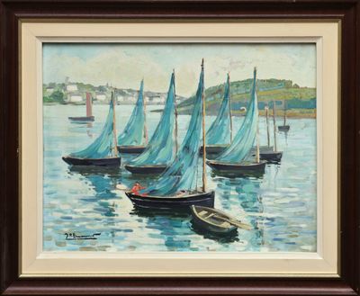J.P. BURMAND ? - Voiliers dans le port de Concarneau (Finist…
