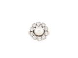 a white pearl and diamond ring
