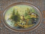 a picture of a picture of a house on a hill
