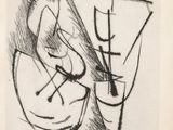 an image of a black and white drawing of a vase with a bird on it