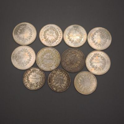 Lot de pièces en argent type Hercule