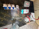 a lot of electrical equipment that are on the floor