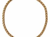 a gold chain necklace on a white background