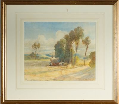 une image d'un tableau représentant une voiture hippomobile