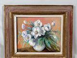 une image d'une peinture de fleurs dans un vase