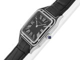 an image of a black and silver watch with roman numerals on the face
