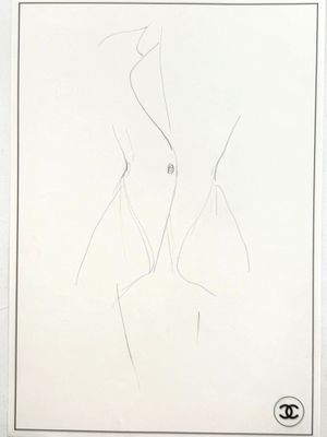 une image représentant le dessin d'une femme en robe