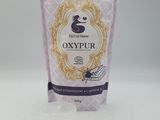 a close up of a bag of oxypur on a white surface