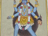 a picture of a painting of a hindu god on a wall